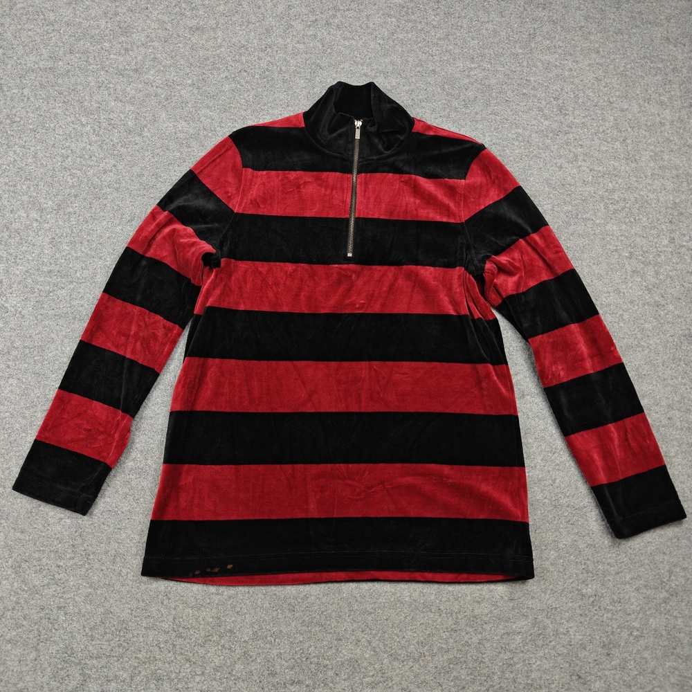 Lauren Ralph Lauren T-Shirt Tunic Womens Small Multicolor Velour 1/2 Zip